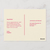 パーソナライズされたおもしろい引用文 ポストカード (裏面)