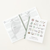 パーソナライズされたおもしろい料理アイコンレシピノートブック ノートブック (内部)