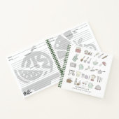 パーソナライズされたおもしろい料理アイコンレシピノートブック ノートブック (内部)