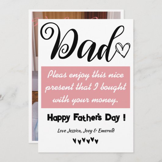 パーソナライズされたおもしろい最高のパパお父様の日 シーズンカード (正面/裏面)