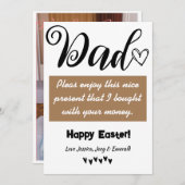パーソナライズされたおもしろい最高のパパハッピーイースター シーズンカード (正面/裏面)