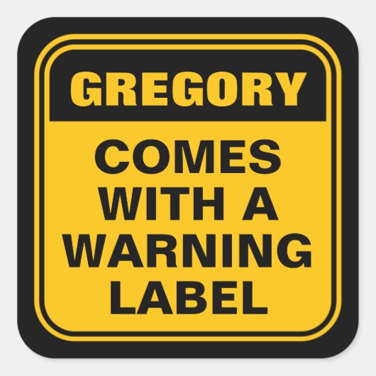 パーソナライズされたおもしろい来はラ警告ベル スクエアシール (正面)