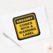 パーソナライズされたおもしろい来はラ警告ベル スクエアシール (封筒)