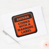 パーソナライズされたおもしろい来オ警告レンジ スクエアシール (封筒)