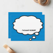 パーソナライズされたおもしろい漫画のブ考えブル ノートカード (正面/裏面インサイチュ)