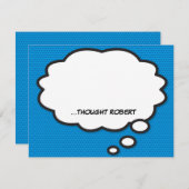 パーソナライズされたおもしろい漫画のブ考えブル ノートカード (正面/裏面)