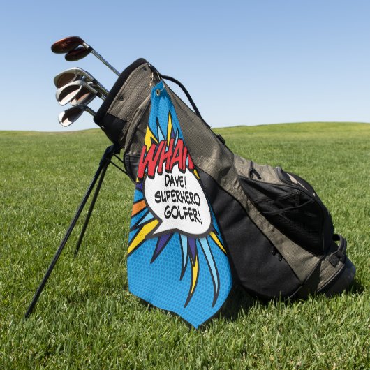 パーソナライズされたおもしろい漫画ブックWHAM ゴルフタオル (グリーン)