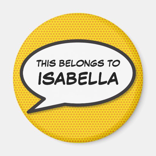 パーソナライズされたおもしろい漫画本の音声バブル マグネット (正面)