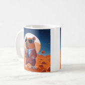 パーソナライズされたおもしろい火星付きカピバラ コーヒーマグカップ (正面左)