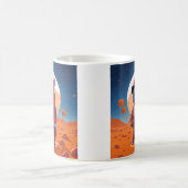 パーソナライズされたおもしろい火星付きカピバラ コーヒーマグカップ (中央)