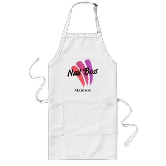 パーソナライズされたおもしろい爪、 ネイル ロングエプロン (正面)