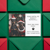 パーソナライズされたおもしろい犬フォトクリスマス写真 シーズンカード