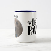 パーソナライズされたおもしろい犬引用文名/写真 ツートーンマグカップ (中央)