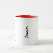 パーソナライズされたおもしろい猫クリスマスマグカップ マグカップ (中央)