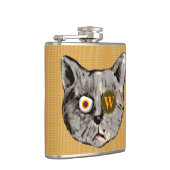 パーソナライズされたおもしろい猫 フラスク (右)