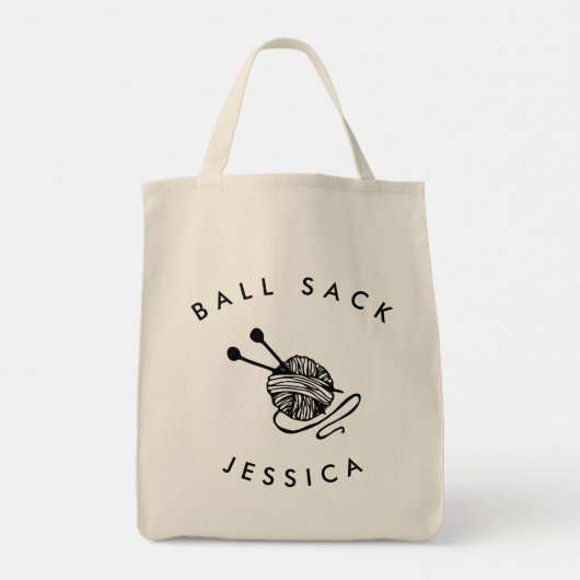 パーソナライズされたおもしろい編み物 トートバッグ (裏面)