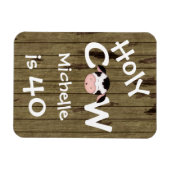 パーソナライズされたおもしろい聖牛40ユーモアのある誕生日 マグネット (横)