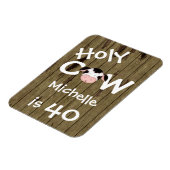 パーソナライズされたおもしろい聖牛40ユーモアのある誕生日 マグネット (左側)