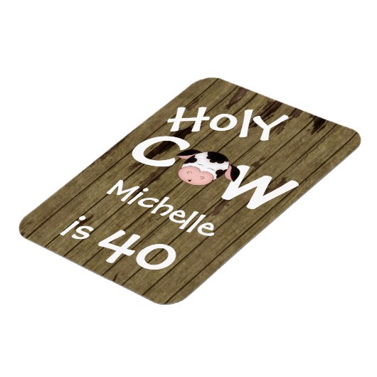 パーソナライズされたおもしろい聖牛40ユーモアのある誕生日 マグネット (左側)