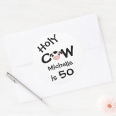 パーソナライズされたおもしろい聖牛50ユーモアのある誕生日 ラウンドシール (封筒)