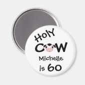 パーソナライズされたおもしろい聖牛60ユーモアのある誕生日 マグネット (正面/裏面)