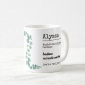 パーソナライズされたおもしろい衛生士の職務の説明 コーヒーマグカップ (正面右)