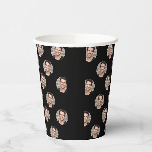 パーソナライズされたおもしろい顔カスタム写真 紙コップ (左)
