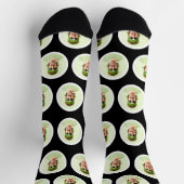 パーソナライズされたおもしろい顔フォトソックスJetブラック ソックス (上部)