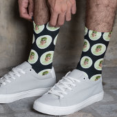 パーソナライズされたおもしろい顔フォトソックスJetブラック ソックス