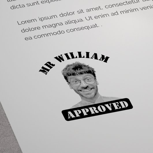 パーソナライズされたおもしろい顔先生承認済 ラバースタンプ