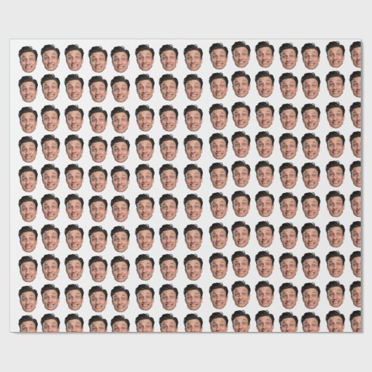 パーソナライズされたおもしろい顔写真誕生日 ラッピングペーパー (フラット)