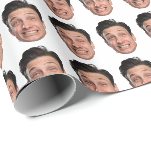 パーソナライズされたおもしろい顔写真誕生日 ラッピングペーパー (ロールコーナー)