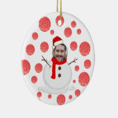 パーソナライズされたおもしろい顔雪だるま セラミックオーナメント (右)