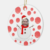 パーソナライズされたおもしろい顔雪だるま セラミックオーナメント (左)