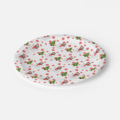 パーソナライズされたおもしろい顔雪だるま ペーパープレート (アングル)