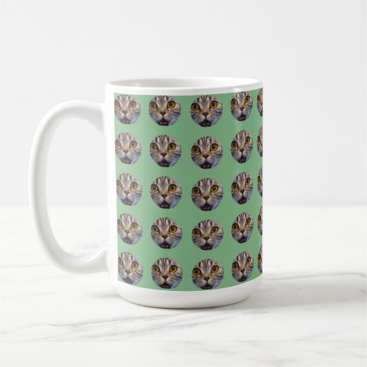 パーソナライズされたおもしろい顔 コーヒーマグカップ (左)