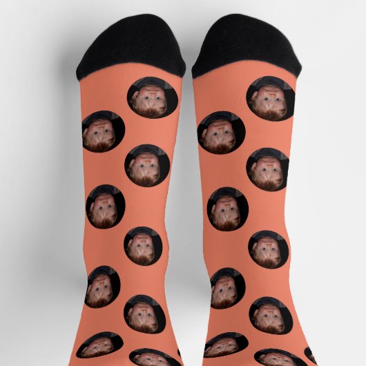 パーソナライズされたおもしろい顔 ソックス (上部)