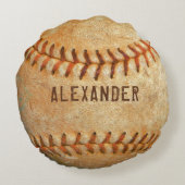 パーソナライズされたおもしろい顔 ラウンドクッション (裏面)