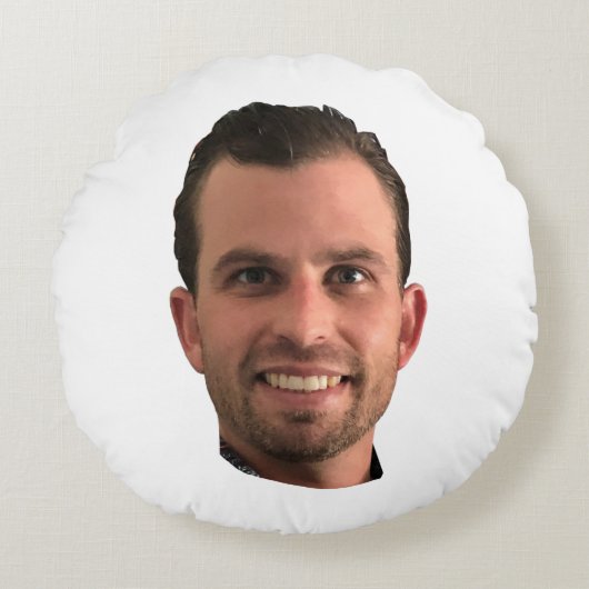 パーソナライズされたおもしろい顔  ラウンドクッション (正面)