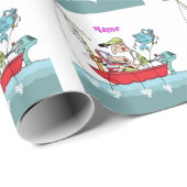 パーソナライズされたおもしろい魚釣り ラッピングペーパー (ロールコーナー)