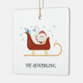 パーソナライズされたおもしろい |サンタクリスマスツリー セラミックオーナメント (左)