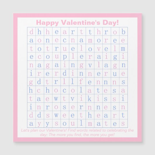 パーソナライズされたおもしろい、ピンクバレンタインデーパズル (正面)