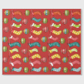 パーソナライズされたおもしろい&フェスティバルレッド ラッピングペーパー (フラット)