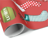 パーソナライズされたおもしろい&フェスティバルレッド ラッピングペーパー (ロールコーナー)