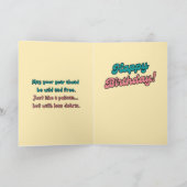 パーソナライズされたおもしろい、ペリカラフルカン誕生日カード サンキューカード (内部)