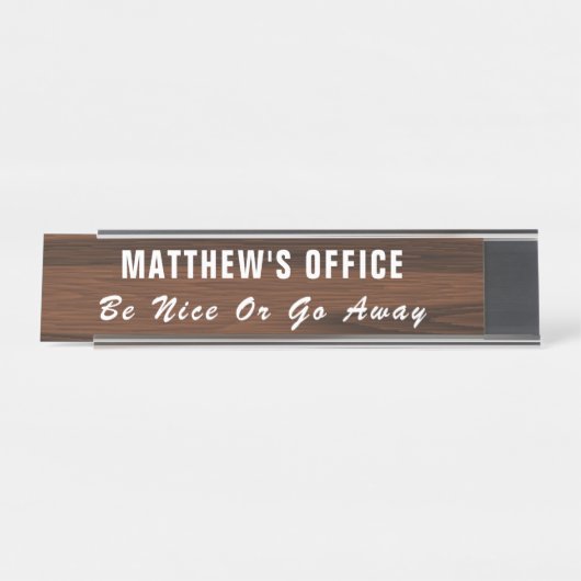 パーソナライズされたおもしろい Officeサイン デスクネームプレート (正面)