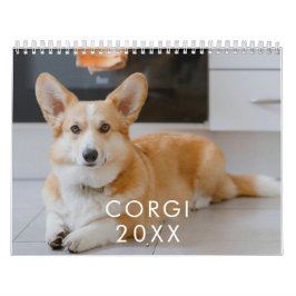 パーソナライズされたおもしろいCorgi Dog Pet Photo Calendar カレンダー