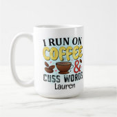 パーソナライズされたおもしろいCuss Words Coffee Mug コーヒーマグカップ (左)