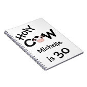パーソナライズされたおもしろいHoly Cow 30th Birthday Notebook ノートブック (右側)