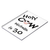 パーソナライズされたおもしろいHoly Cow 30th Birthday Notebook ノートブック (左側)
